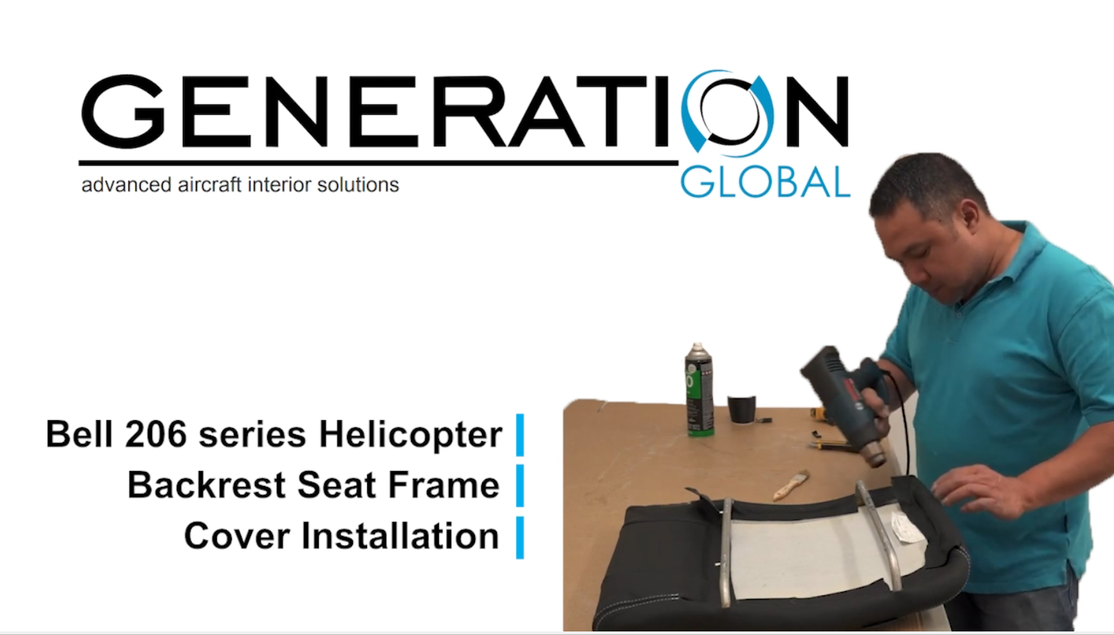 Bell 206 Series, Pax Seat backrest, Foam Installation